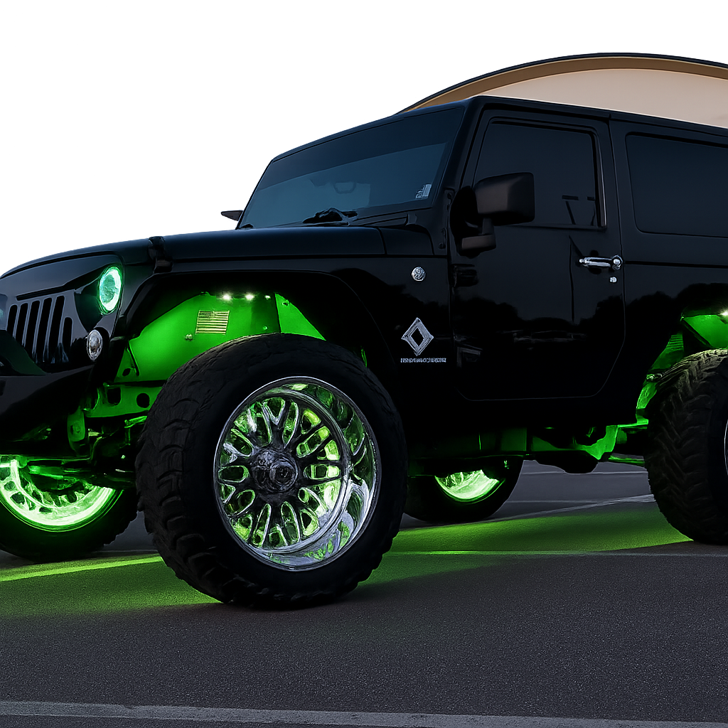 RGB LED Car Wheel Hub Light Strip Kit