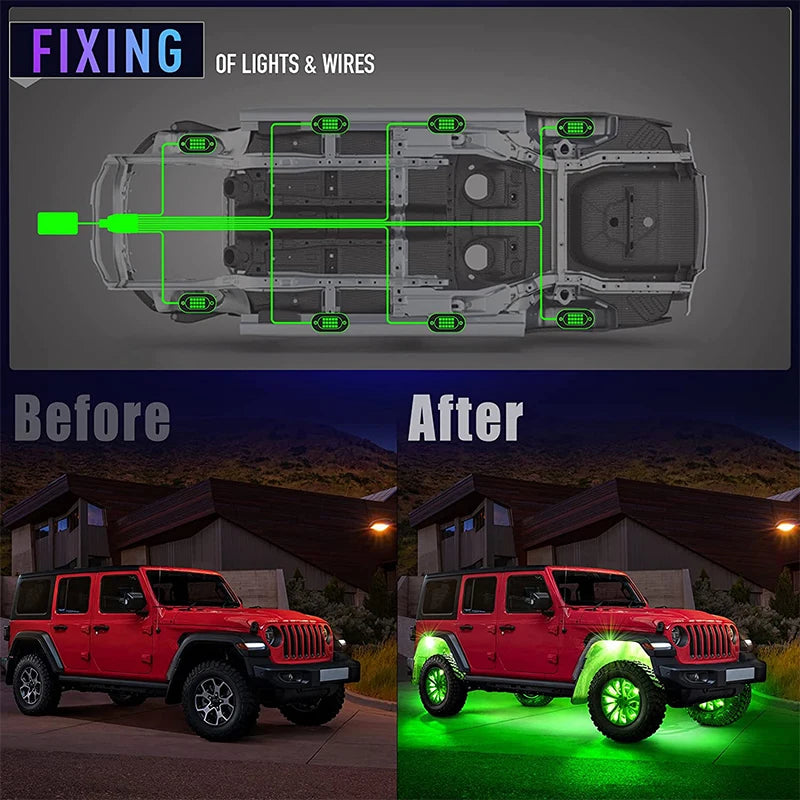 Car Underbody Rock Lights Waterproof