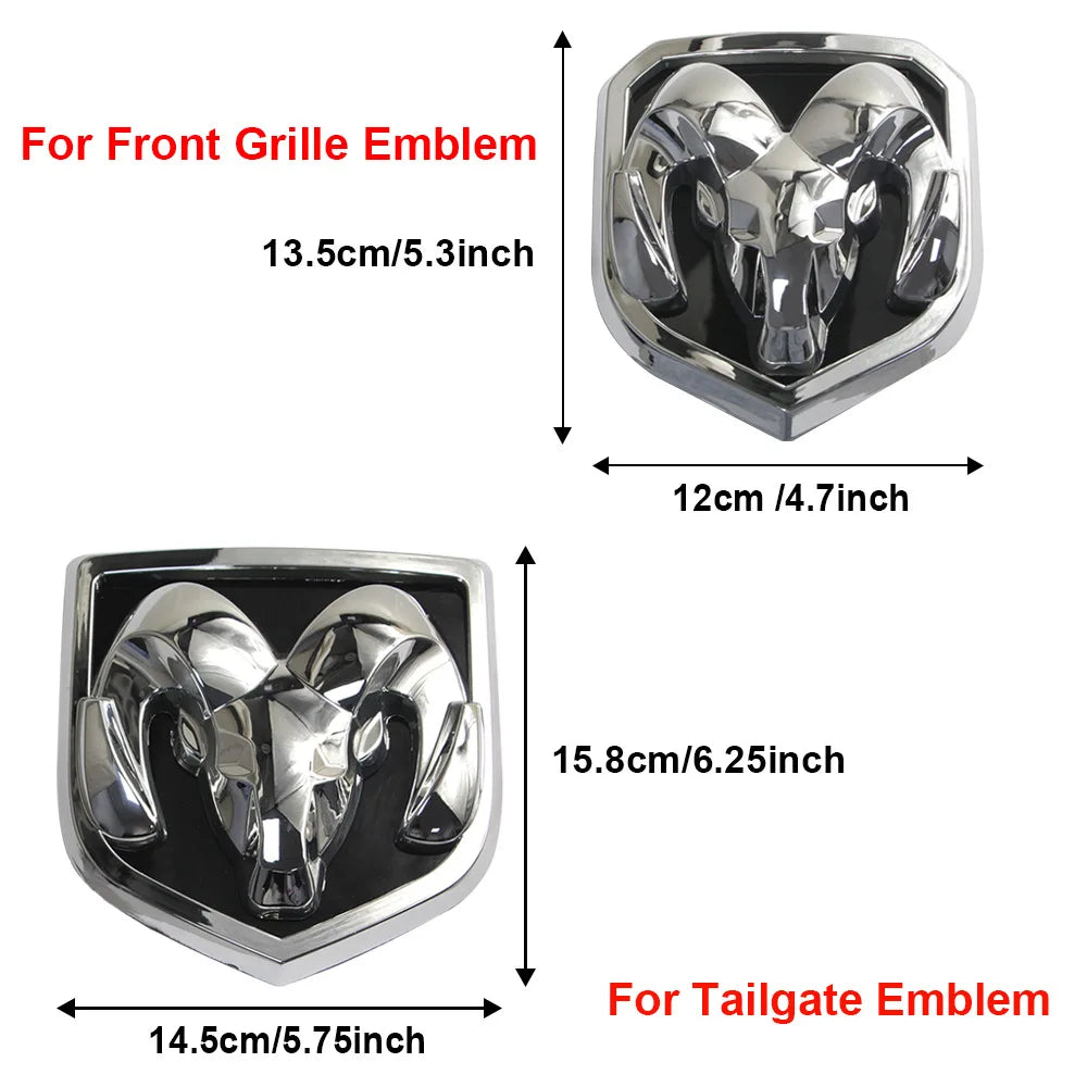 Dodge RAM LED Front Grille Emblem (13.5cm x 12cm)