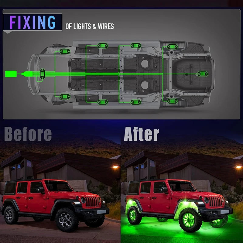 Car Underbody Rock Lights Waterproof