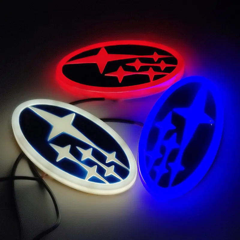 Subaru LED Car Emblem 14x7.3cm
